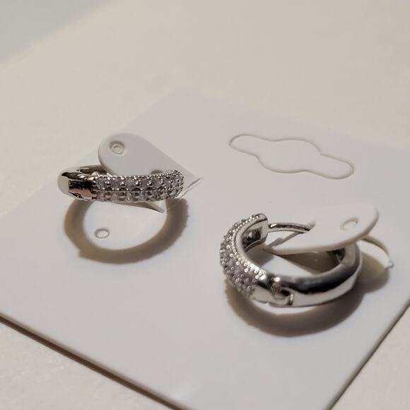 Hoop Zirconia Earrings - Picture 6 of 11